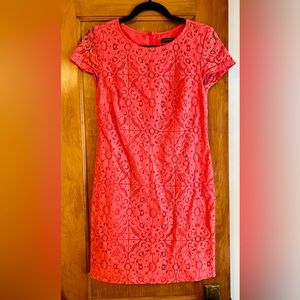 Banana Republic Pink Coral Lace Shift Dress Sz 0